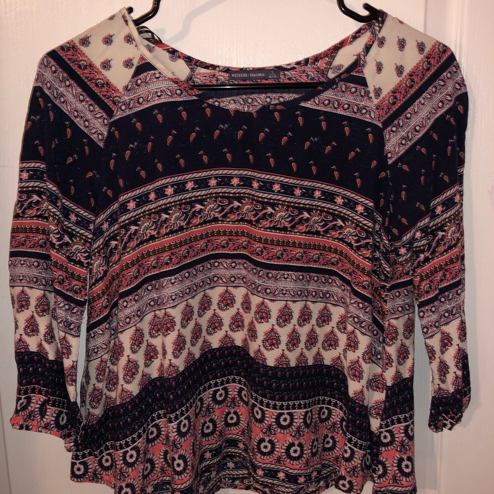 Bershka flowy pink blouse
